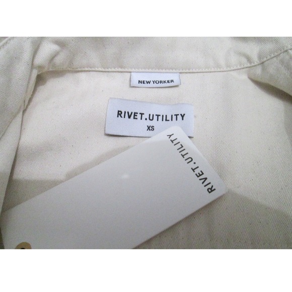 Rivet Utility‎ Jumpsuit Coveralls Size X-Small Ivory New Yorker Short Sleeve - Picture 12 of 12